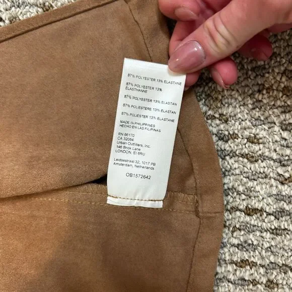 Anthropologie Faux Suede Pinafore Midi Skirt size 4 Overall Dress - Picture 10 of 11